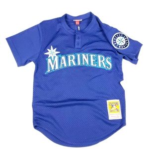 🆕️ SEATTLE MARINERS Retro Baseball Jersey KEN GRIFFEY JR Mitchell & Ness